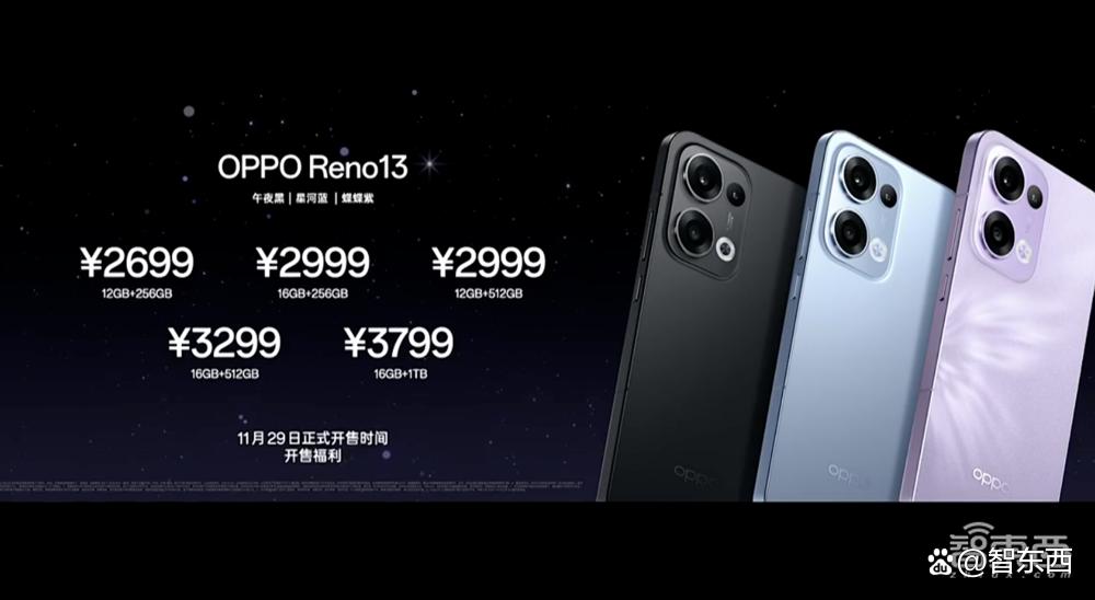 OPPO Reno13发布：支持AI高清实况图，水下拍摄3秒排水，2699元起